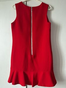 Elegant Red Dress with Ruffle Hem