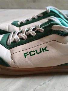 f*ck green white sneakers