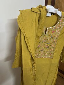 Beautiful Yellow Embroidered Kurta Set