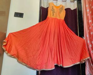 🧡Elegant Flared Orange gown👗