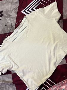 Cream Crew Neck T-Shirt