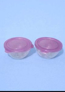 Glass Bowls with Lavender Lids (Set of 2)