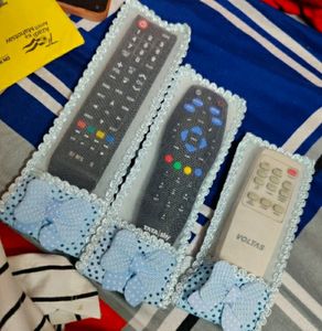 "Stylish Cotton Remote Cover Combo - Set of 3"