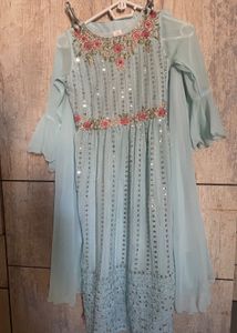 Embellished Pastel Kurta Set