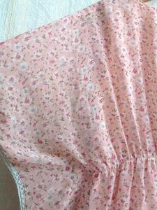 Vintage Pink Floral Kaftan Dress