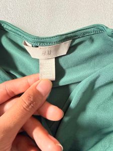 Chic Ruched Green Midi Dress