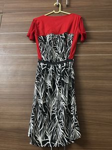 Red &amp; Black High-Low Dress