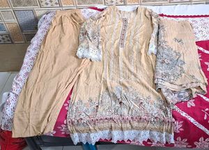 Elegant Beige Kurta Set with Dupatta