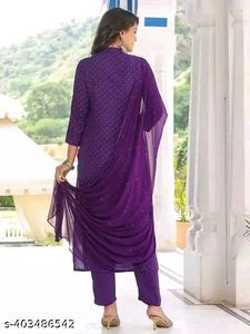 Elegant Purple Kurta Set with Dupatta