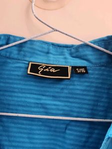 Vibrant Blue Striped Tunic Top