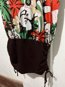Floral Print Dolman Sleeve Top