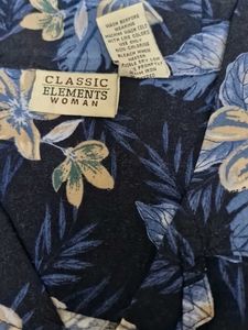 Blue Floral Print Button-Up Shirt