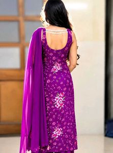 Vibrant Floral Print Kurta Set