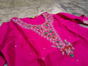 Beautiful Pink Embroidered Kurta Set