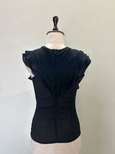 Elegant Black Ruffle Top