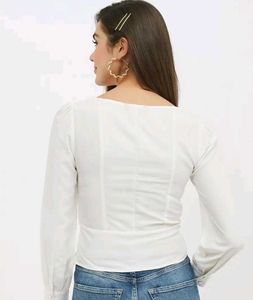two set of White and black Square Neck Top