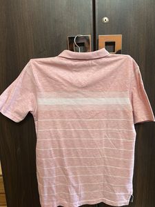 Pink Striped Polo Shirt