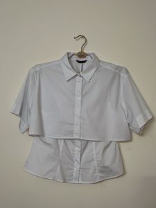 Zara White double Layered Shirt