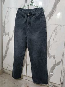 IMPORTED WIDE LEG DENIM Acid Wash Jeans