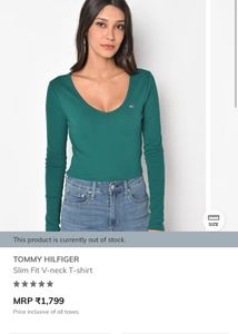 Tommy Hilfiger Teal Long Sleeve Tee