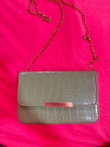 Olive Green Croc Embossed Bag