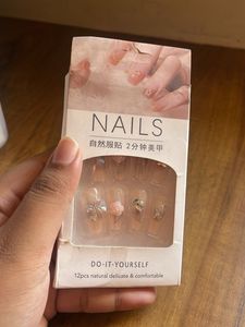 Press-On Nails with Bow & Rose Decor