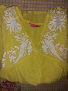 Vibrant Yellow Embroidered top