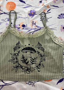 Cute Mushroom &amp; Butterfly cami Top