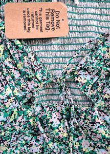 Floral Green Flared Dress