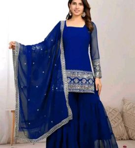 Royal Blue Kurta Set with Dupatta