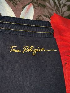 True Religion Black Gold Trim Sweatpants new