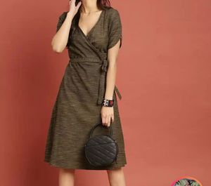 Stylish Striped Wrap Dress