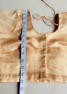 ✨ Brand New Elegant Gold Blouse with Net Sleeves