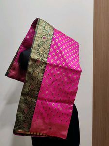 Pink Banarasi Silk Dupatta