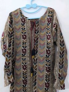 Multicolored Kurta with Tassel Detail