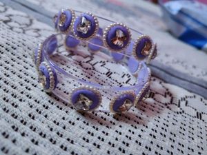 Chic Purple Beaded Bangles