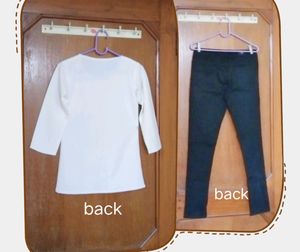 Black &amp; White Jeans Top set For Girls