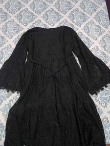 Black Lace Bell Sleeve Dress