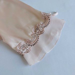 Elegant Satin Nightdress with Lace Trim