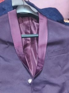 Men's Burgundy Shawl Collar Blazer
