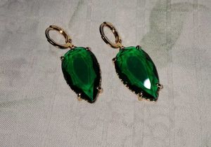 Elegant Green Gemstone Drop Earrings