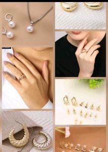 Elegant Pearl & Gold Tone Jewelry Set