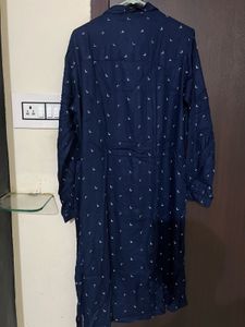 Elegant Navy Blue Printed Kurta