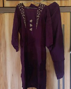 Embellished Purple Kurta