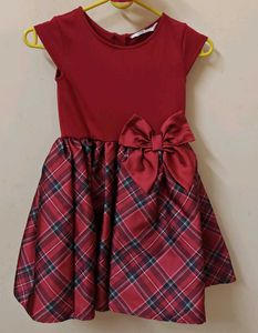 H&M Girls Red Plaid Party Dress