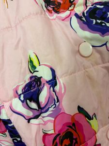 Pink Floral Puffer Jacket