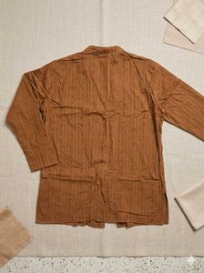 embroidered front open shirt