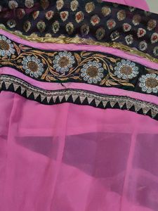 Pink Embroidered kurta with heavy embroidery very