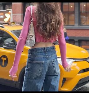 NewMe Pink Long Sleeve Crop Top