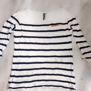 White Top Blue Linning Full Sleeves For Girl